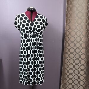 Elegant Black and White Polka Dot Dress